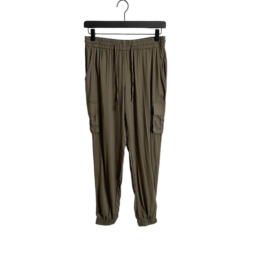 Kiss & Cry Pull On Jogger Pants Juniors S Green Cargo Tapered Stretch Mid-Rise